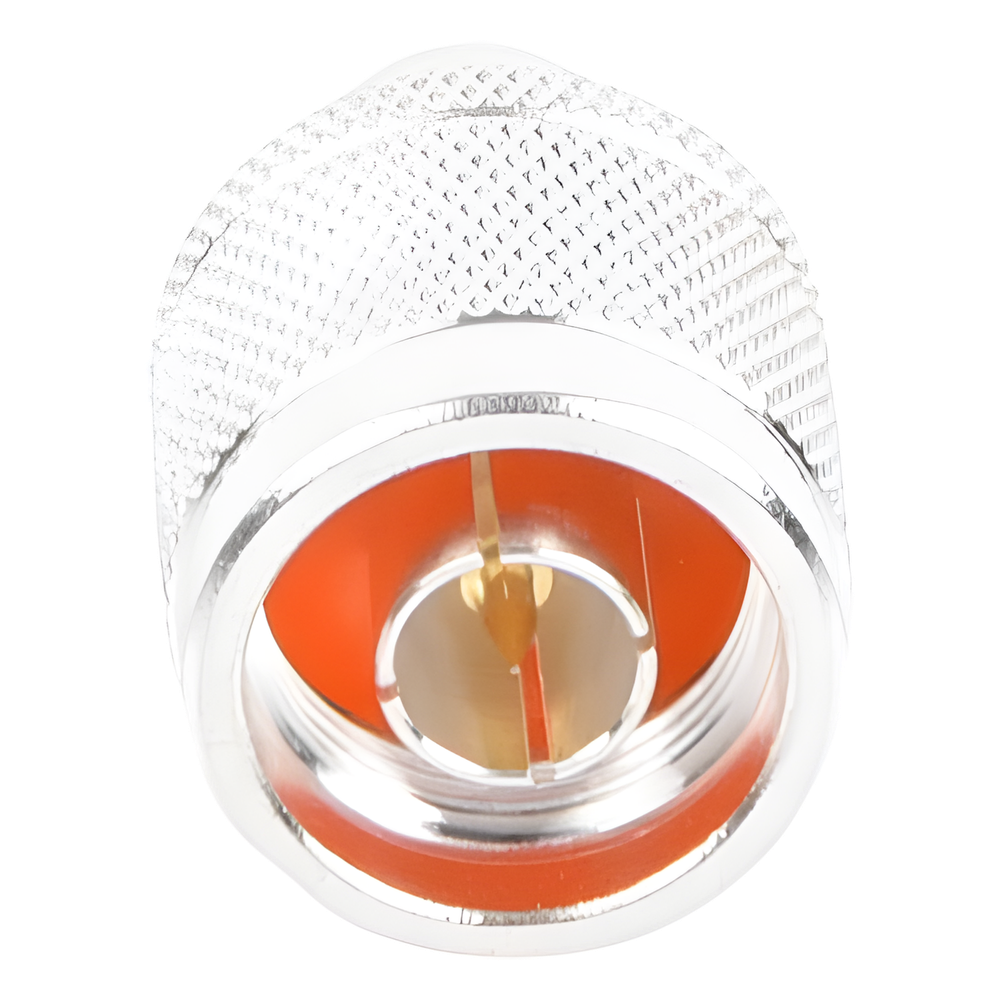Adaptador en Línea de Conector N Macho a BNC Hembra, Plata/ Oro/ Teflón