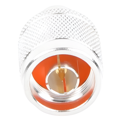 Adaptador en Línea de Conector N Macho a BNC Hembra, Plata/ Oro/ Teflón