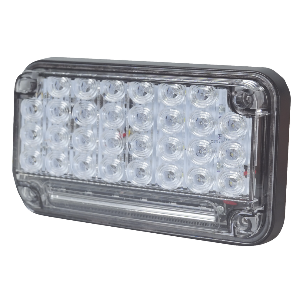 Luz de Advertencia de 7X4", Color Claro, Con Luz de Trabajo, Ideal para Ambulancias