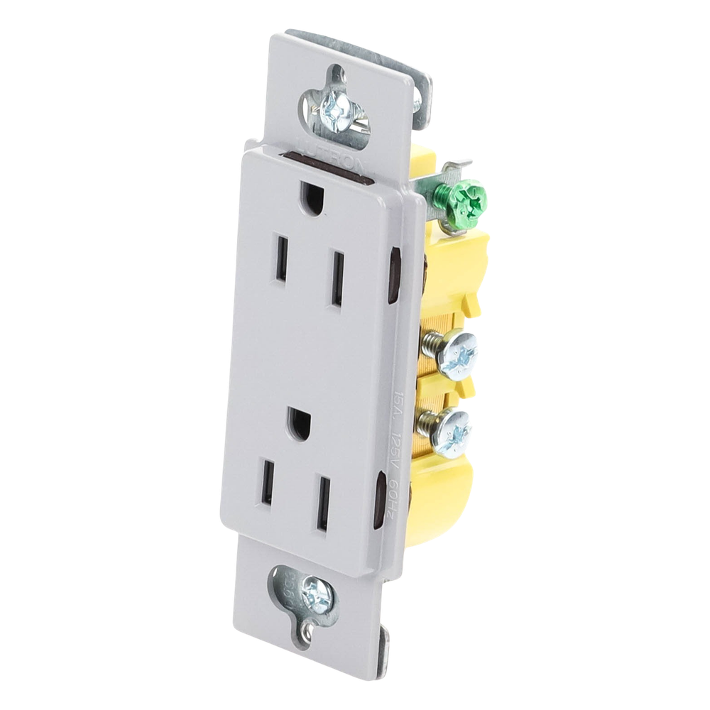 Contacto dúplex de pared 15 A / 125 V, línea Claro, para instalaciones residenciales y comerciales