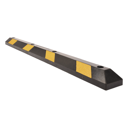Tope Vehicular P / Estacionamiento / 183cm / Color Negro-Amarillo / 8 Franjas Reflejantes.