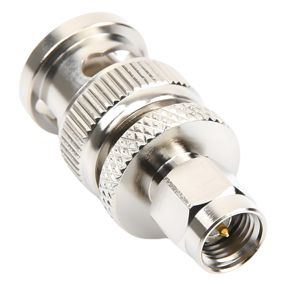 Adaptador en Línea de Conector SMA Macho a BNC Macho, Níquel/ Oro/ Teflón