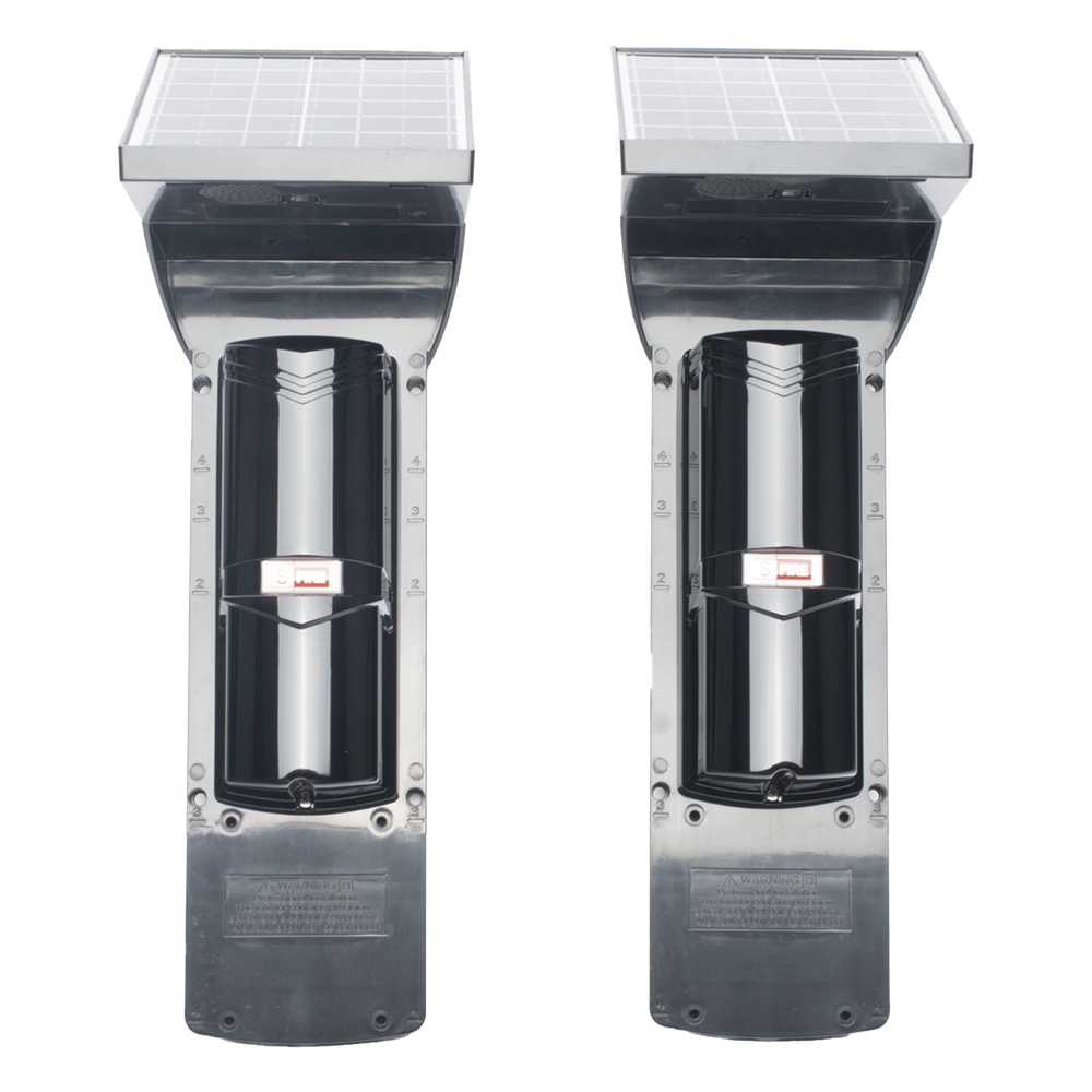 Detector Fotoelectrico Solar SFIRE SFA60 / 2 Rayos Infrarrojos / 60 m Exterior / 120 m Interior / Panel Solar Integrado / Bateria 4,000 mAh / 4