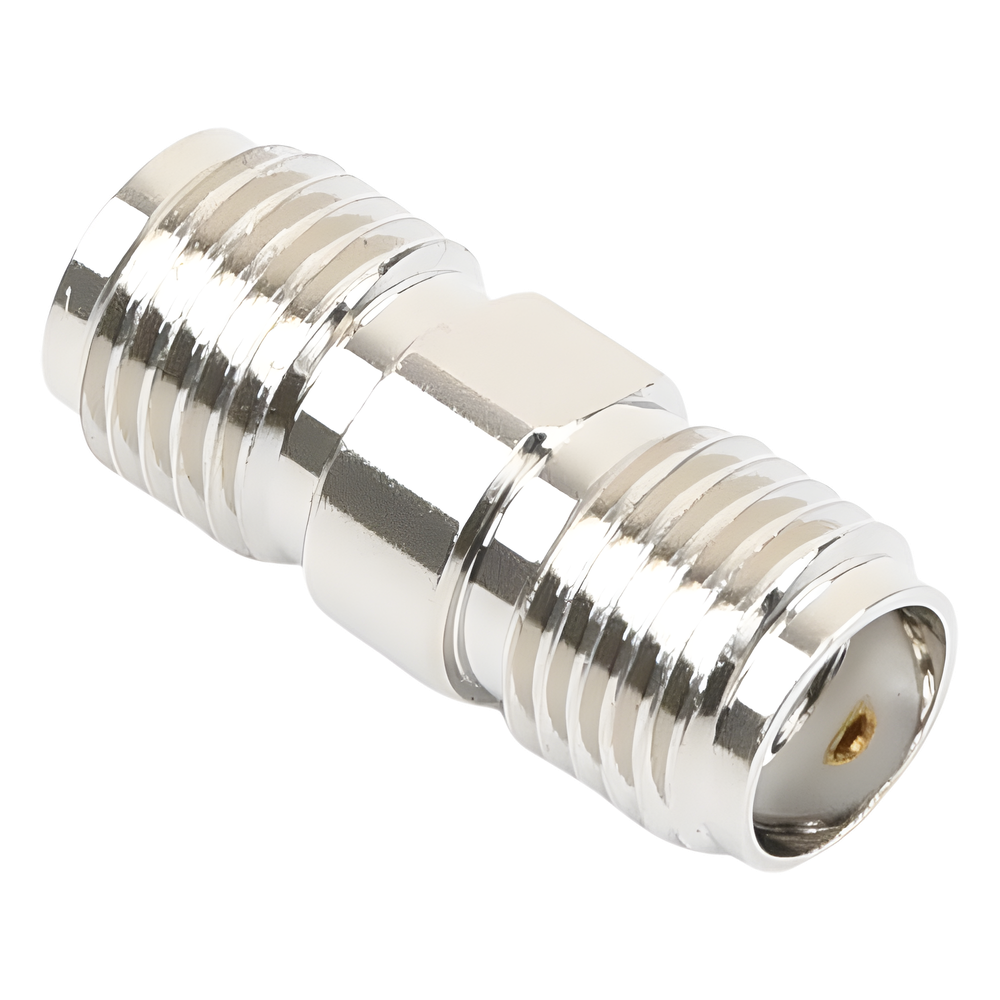 Adaptador en Línea tipo Barril, de Conector SMA Hembra a SMA Hembra, Níquel/ Oro/ Teflón