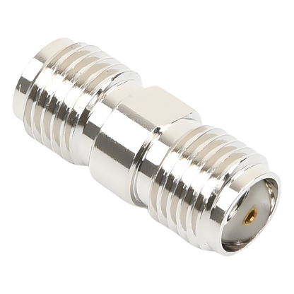 Adaptador en Línea tipo Barril, de Conector SMA Hembra a SMA Hembra, Níquel/ Oro/ Teflón
