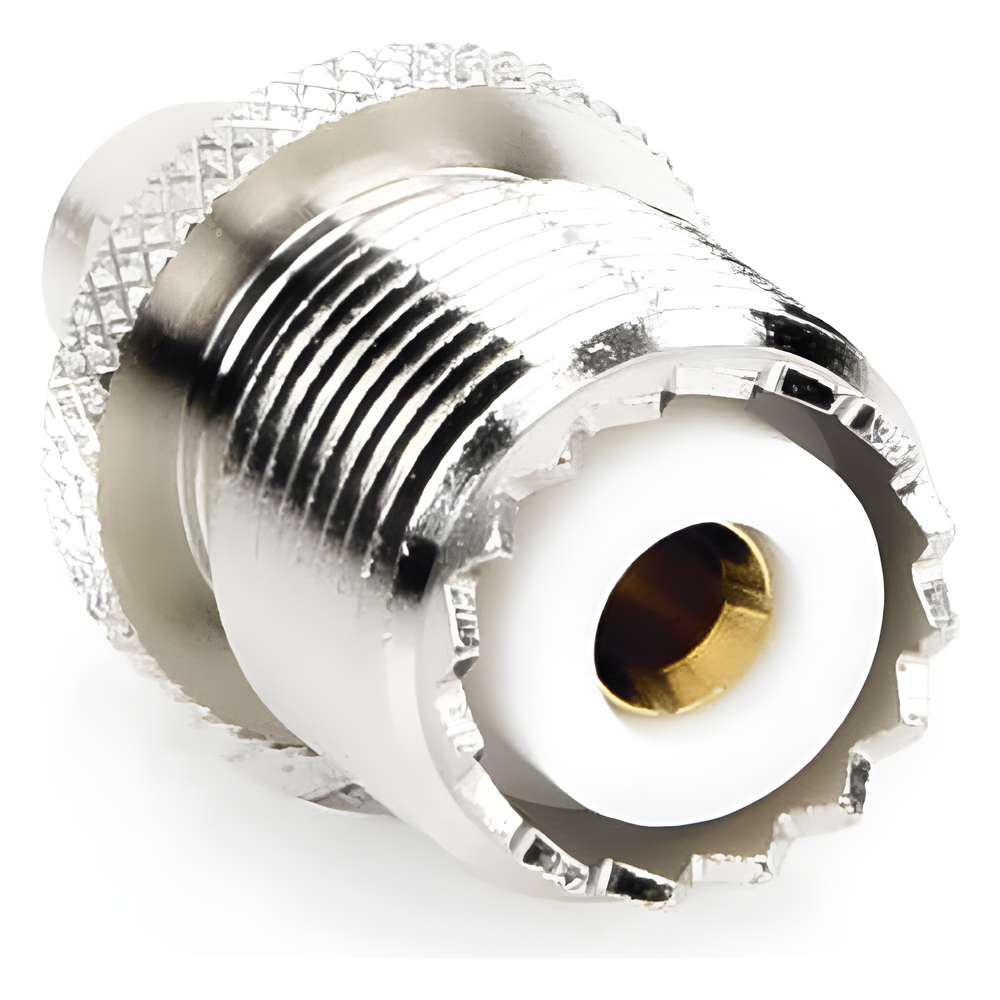 Adaptador en Línea, de Conector SMA Macho a UHF Hembra (SO-239), Níquel/ Oro/ Teflón