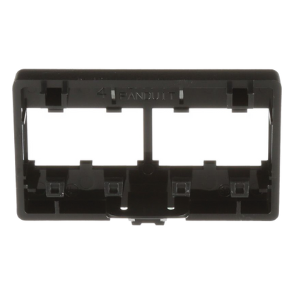 Placa de Mobiliario Modular Estándar, Salidas Para 4 Puertos Mini-Com, Color Negro