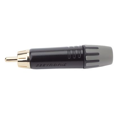 Conector Macho RCA | Carcasa Enchapada en Negro | Contacto Enchapado en Oro | Cable OD 3.5-6.5mm