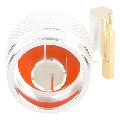 Conector N Macho de Anillo Plegable para Cable LP-195, RG-58/U, Plata/ Oro/ Teflón