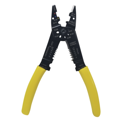 Pinza Cortacables / Pelacables 10 a 22 AWG con Plegador de Conectores.