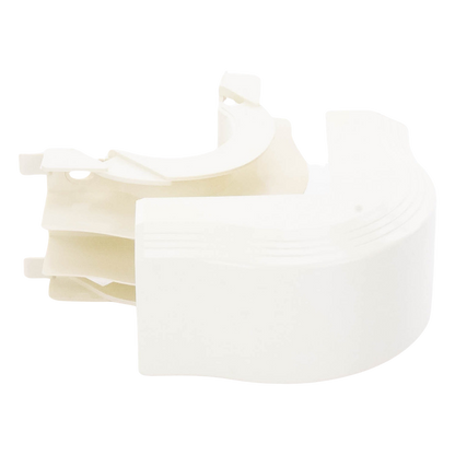 Esquinero exterior, para uso con canaleta T45, Material PVC Rígido, Color Blanco Mate
