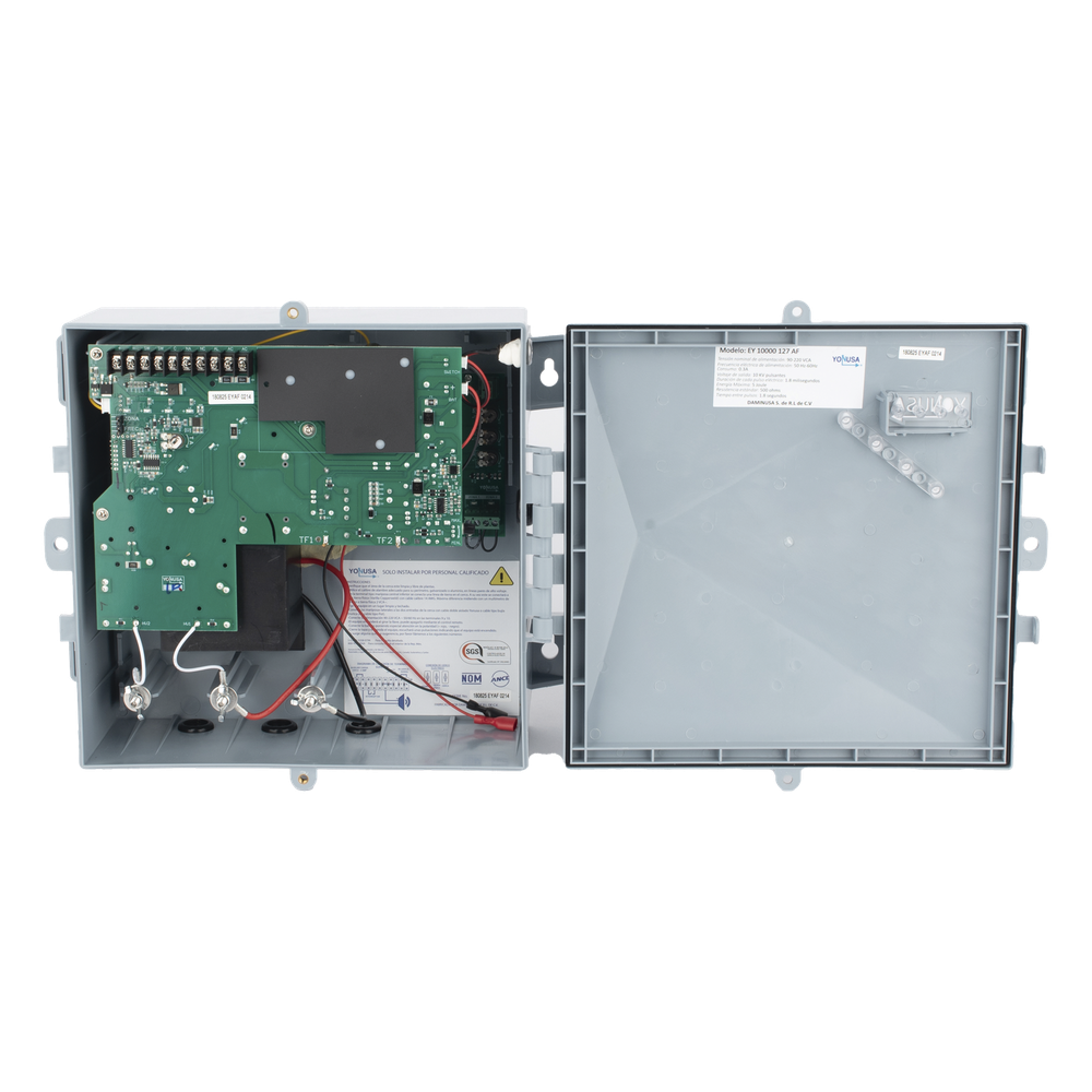 Energizador para Cerco Eléctrico Anti-Plantas / 10,000 Volts / 10,000 Metros Lineales / Alimentación AC 127-220V o Solar / Control Remoto RF 433 MHz