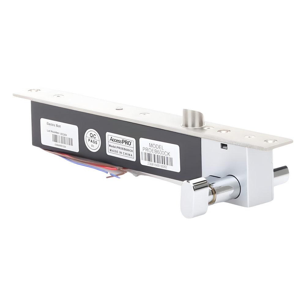 Cerradura Eléctrica de Perno deslizable, Cerrada en Caso de Falla (Fail Secure), Apertura con Llave en Caso de Emergencia