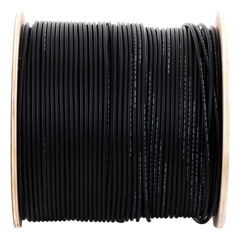 Carrete de 500 Metros / Cable Fotovoltaico Negro / 6mm² (10AWG) / Material COBRE / 2000 Vcc