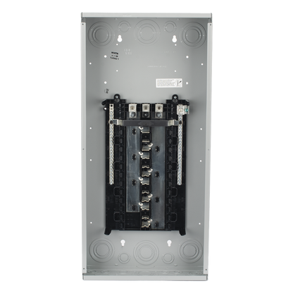 Centro de carga trifásico 3 Fases, 4 Hilos para interruptores QP, de 24 polos - 42 circuitos, 120/240vca, Barras de aluminio 200 Amp, Nema 1, uso