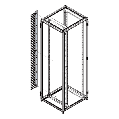 Organizador Vertical de Cables para Rack 45 UR (79 in) / Acero Negro RAL 9005 / Sección 95x208 mm (3.7x8.2 in) / Capacidad 726 Cables / Dedos cada