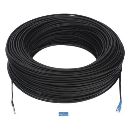 Rollo de Fibra Óptica Drop Redonda G657A2 Monomodo Simplex de 200 Metros (656.17 pies) con Conectores SC/UPC-SC/UPC para Instalaciones Aéreas
