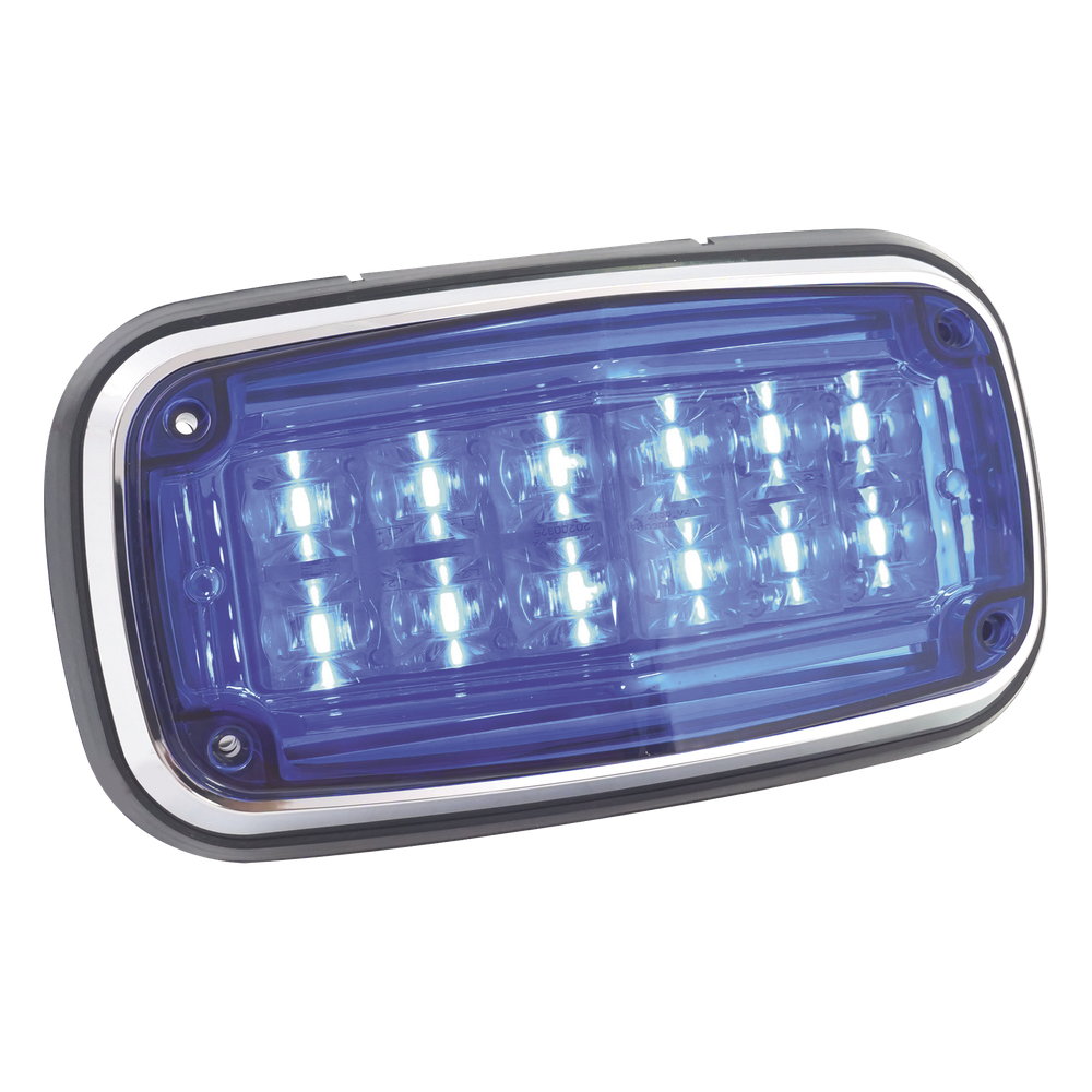 Luz de advertencia 8 X 4", Color Azul, IP67, SAE, Ideal para Ambulancias