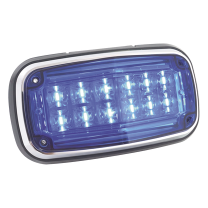 Luz de advertencia 8 X 4", Color Azul, IP67, SAE, Ideal para Ambulancias