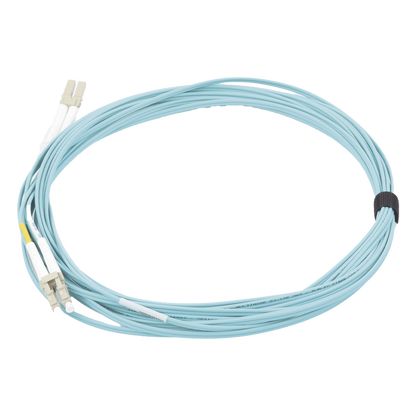 Jumper de Fibra Óptica Multimodo 50/125 XGLO OM3, LC-LC Duplex, OFNR, Color Aqua, 7 Metros (22.97 Pies)