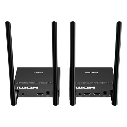 Extensor Inalámbrico HDMI| Con KVM | 4K@60Hz 4096x2160 | Tecnología ipcolor | Banda 5G 5.18-5.24 GHz | Distancia 50 m | Conexión de Hasta 1 a 4
