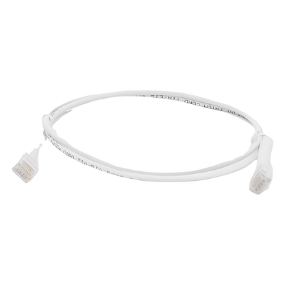 Mini Patch Cord Cat6 Ultra Slim 1 Metro (3.28 Pies) Blanco ? Ahorra Espacio sin Organizadores, con Bota Flexible
