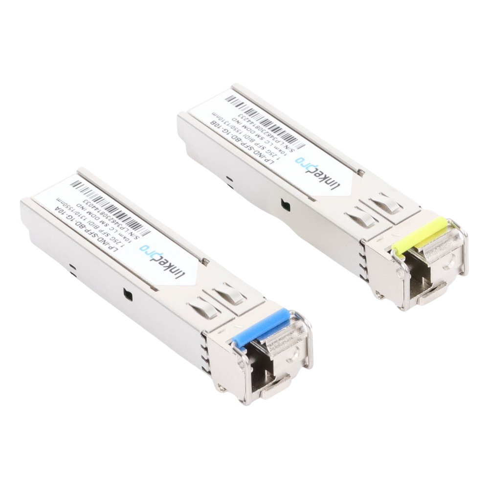 Transceptores Ópticos Industriales Bidireccionales SFP (Mini-Gbic) / Monomodo 1310 & 1550 nm / 1.25 Gbps / 1000BASE-BX / Conector LC/UPC Simplex