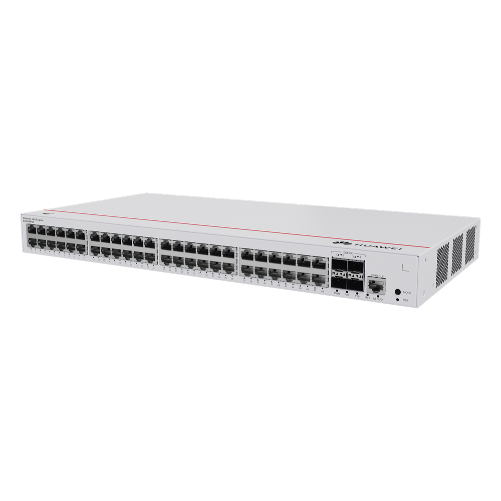 Switch de Distribución/Core Gigabit Administrable PoE Capa 3 / 48 puertos 10/100/1000 Mbps (PoE) / 4 Puertos 10GE SFP+ Uplink / ERPS / Rutas