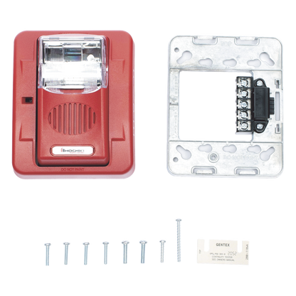 Sirena Estrobo, 24 Vcd, Multi-Candela 15 hasta 110 cd, Montaje En Pared, Color Rojo, Serie HEC3 (0500-06020), Hochiki
