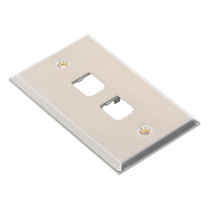 Placa de Pared Vertical, de Acero Inoxidable, Salida Para 2 Puertos Mini-Com