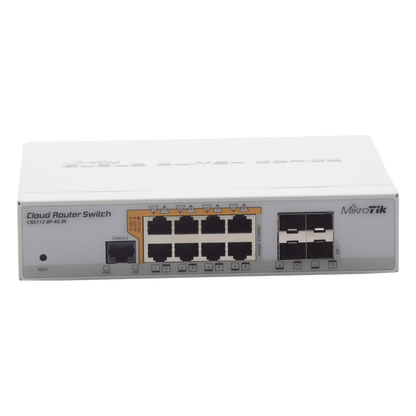 Cloud Router Switch Administrable L3, 8 puertos 10/100/1000 Mbps c/PoE Pasivo ó 802.3af/at, 4 Puertos SFP