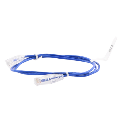 Cable de Parcheo Slim UTP Cat6 - 1 Metro (3.28 Pies), Azul, Diámetro Reducido (28 AWG)