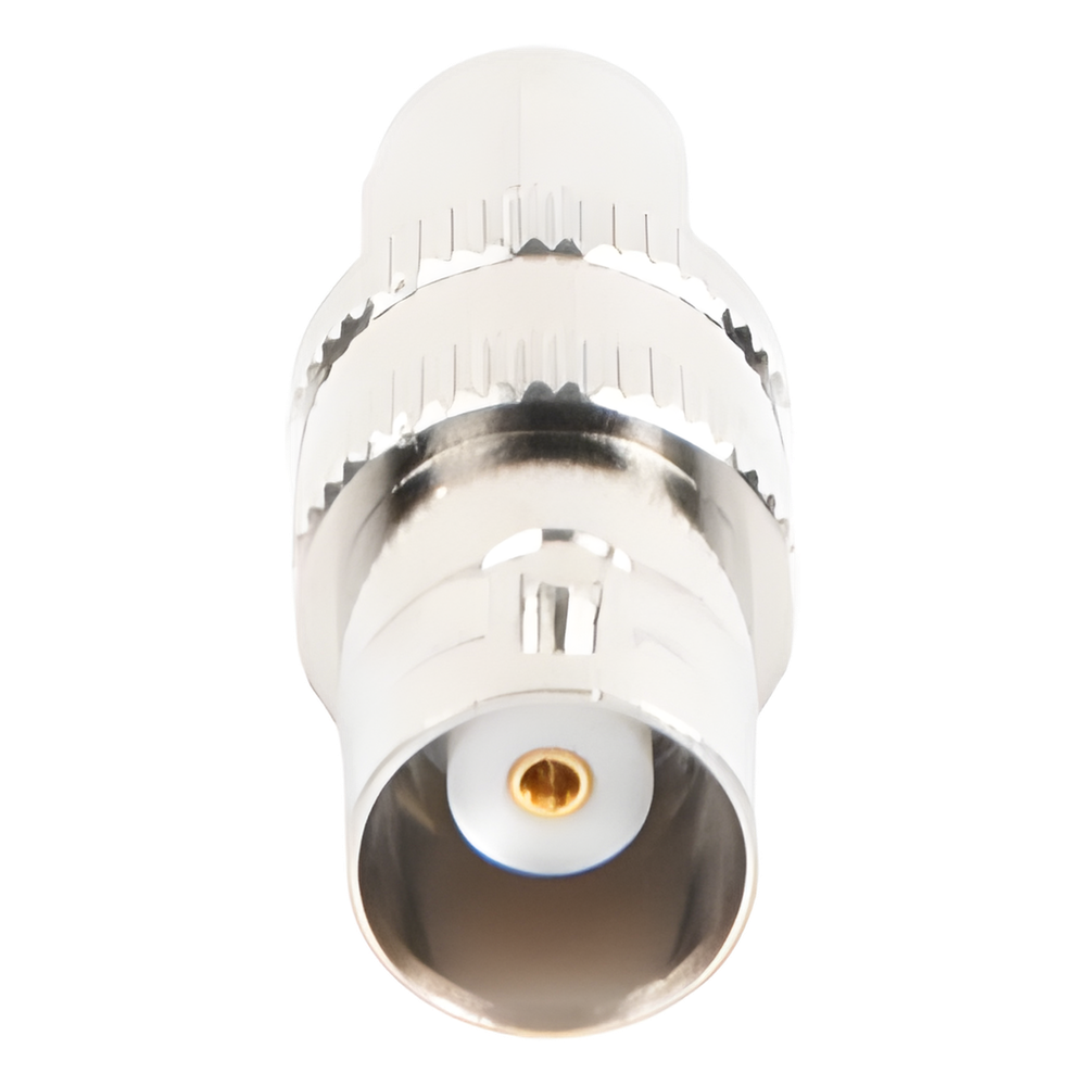 Adaptador en Línea de Conector SMA Macho a BNC Hembra, Níquel/ Oro/ Teflón