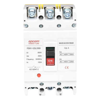 Protección Térmica/ Interruptor 3P, 100A, Corriente Alterna 690 V CA Trifásica.