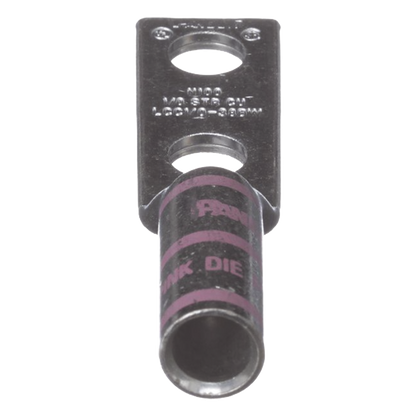 Zapata de compresión LCC1/0-38DW-X para cal. 1/0 Awg, Doble barreno para tornillo prisionero de 3/8, 1 Pz