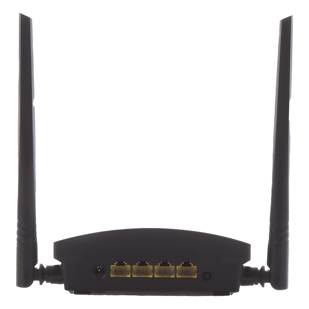 Router Inalámbrico WISP en Banda 2.4 GHz / Hasta 300 Mbps / 4 Puertos 10/100 Mbps / 2 Antenas Omnidireccional de 5 dBi / Interior