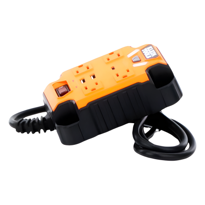 Multicontacto Powerbox 1, con 4 Salidas 120 Vca, 2 USB-A / 1 USB-C, Luces LED Integradas y Soporte Magnético