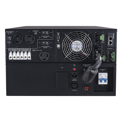 UPS de 8000 VA/ 8000 W, Online Doble Conversión, 200 - 240 Vac de Salida, Terminal Hardwired, Onda Senoidal Pura, Torre o Rack de 6 UR, Con 3 Tomas