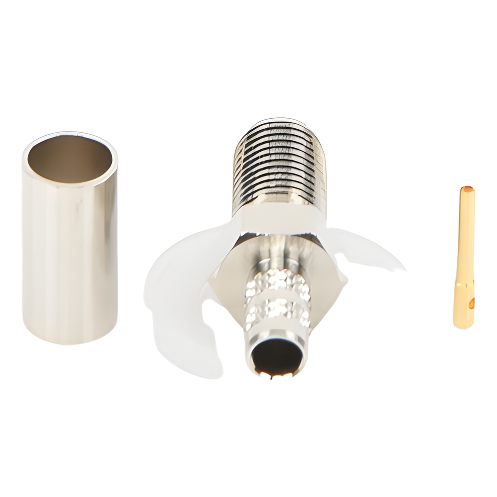 Conector SMA Hembra de Anillo Plegable para Cable RG-58/U, Niquel/ Oro / Teflón