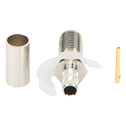 Conector SMA Hembra de Anillo Plegable para Cable RG-58/U, Niquel/ Oro / Teflón