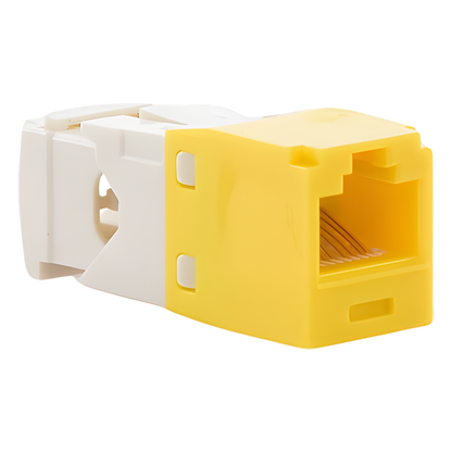 Conector Jack RJ45 Estilo TG, Mini-Com, Categoría 6, de 8 Posiciones y 8 Cables, Color Amarillo