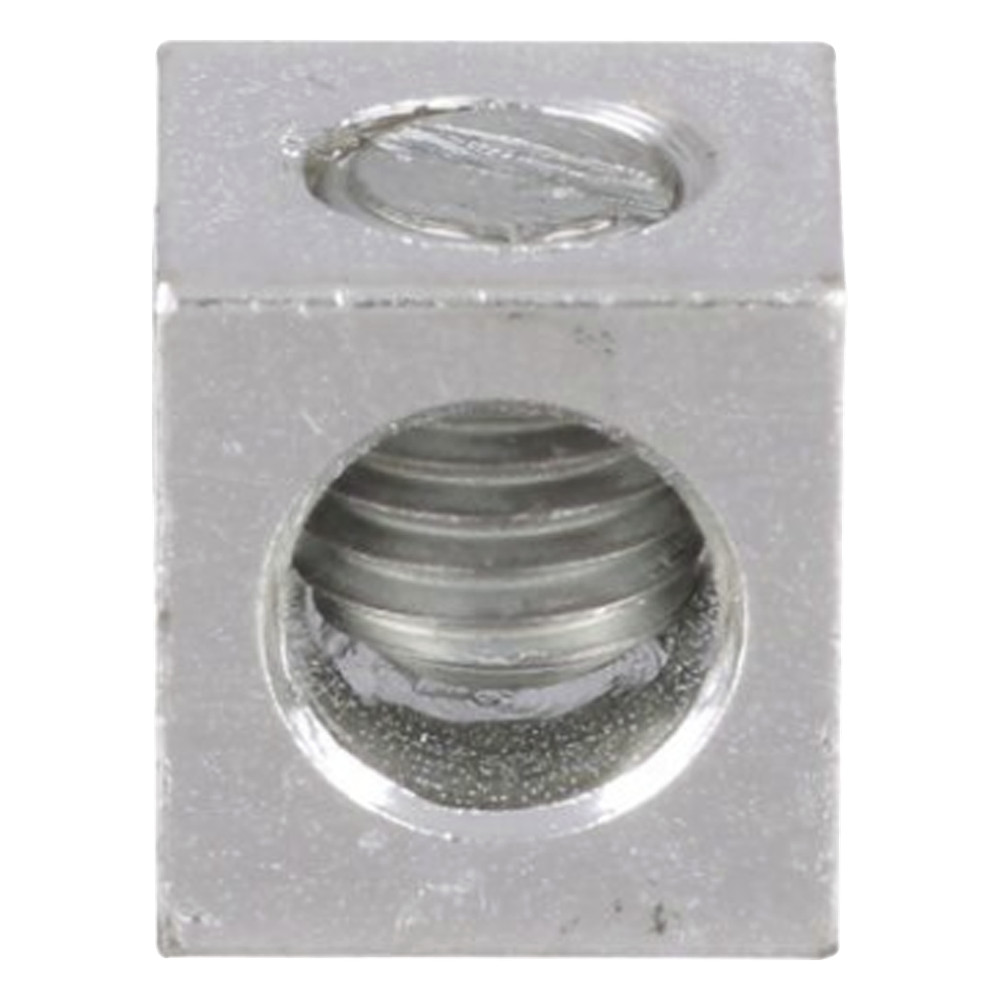 Conector Mecánico de Aluminio, de Un Orificio 1/4" y Un Barril, para Cable de 14 a 2 AWG. 1 Pieza