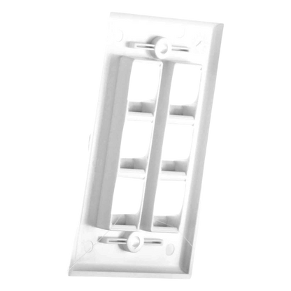 Placa de Pared de 6 Puertos, Keystone, Color Blanco