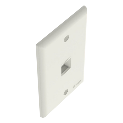 Placa de Pared Vertical, Salida Para 1 Puerto Keystone, Color Blanco Mate