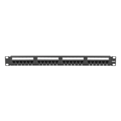 Panel de Parcheo de Impacto (110) UTP de 24 Puertos Cat6, 19 Pulgadas (48.26 cm), con Barra para Organizar Cable