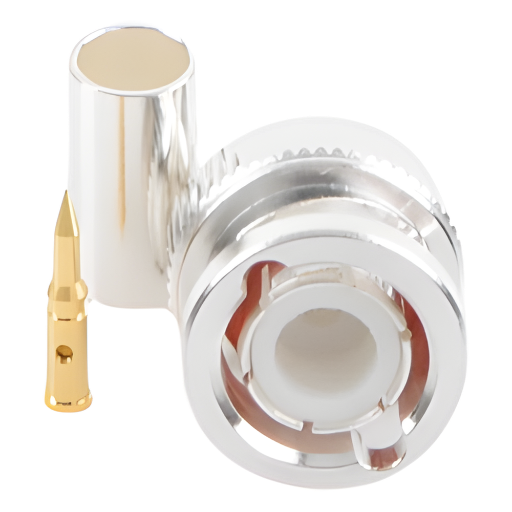 Conector BNC Macho de Anillo Plegable para Cable LP-142, LP-195, LMR-195, RG-58/U, RG-142/U, Plata/Oro/Teflón