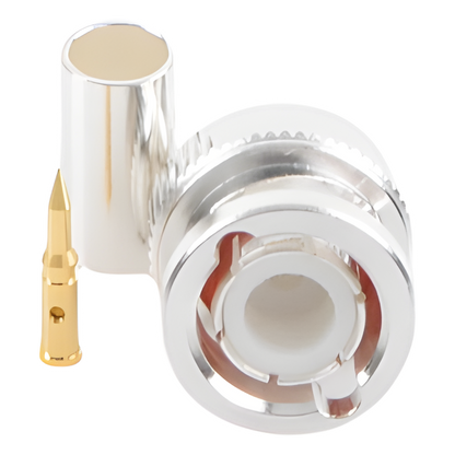 Conector BNC Macho de Anillo Plegable para Cable LP-142, LP-195, LMR-195, RG-58/U, RG-142/U, Plata/Oro/Teflón