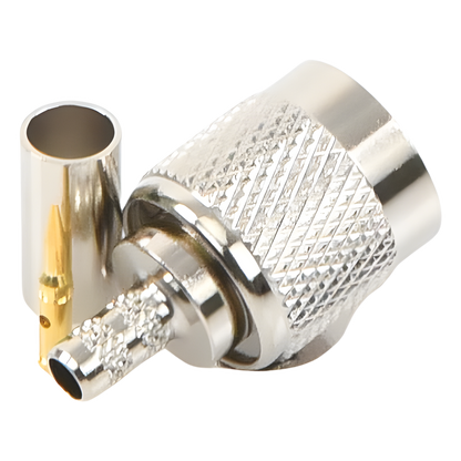Conector TNC Macho de Anillo Plegable para Cables RG-58/U, LMR-195, Níquel/ Oro/ Delrin