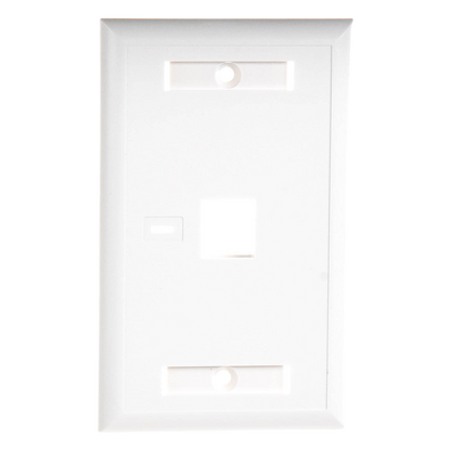 Placa de Pared de 1 Puerto, Keystone, con Espacio para Etiqueta, Color Blanco