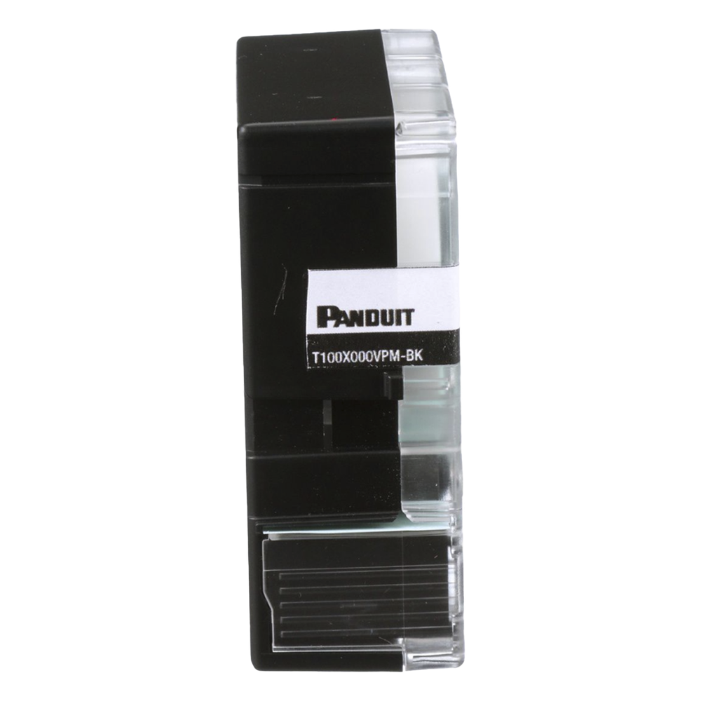 Casete de Etiquetas de Vinilo de Cinta Continua, Color Negro Sobre Blanco, Uso Interior/Exterior, 24 mm (0.94 Pulgadas) de Ancho x 7.6 Metros (24.93